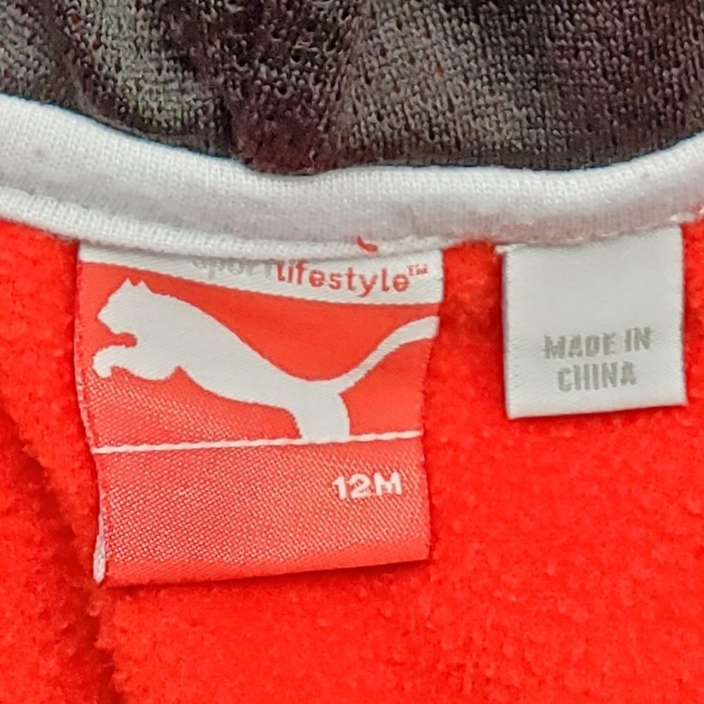 Puma Baby Boy Track Jacket 12 Months Red Black Zip Athletic - Picture 5 of 7
